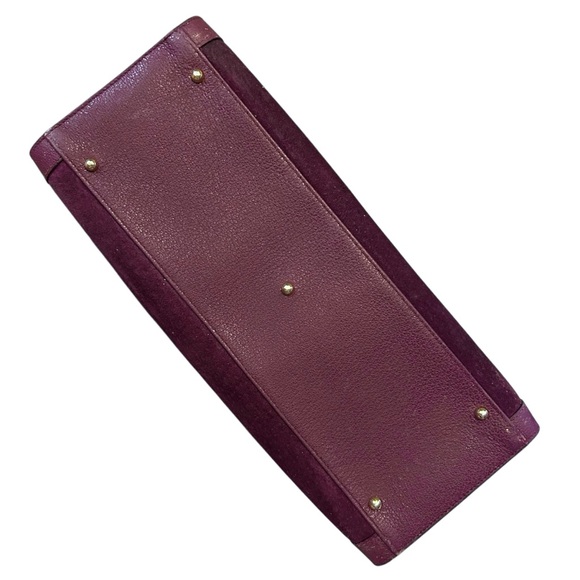 RARE Authentic Vintage Gucci Burgundy Suede Diana Tote Bag Bamboo Handles - Picture 6 of 17